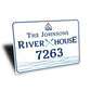 Personalized River House Address Number Sign