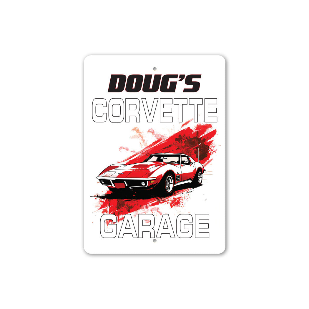 Corvette Garage Classic Sports Car Sign