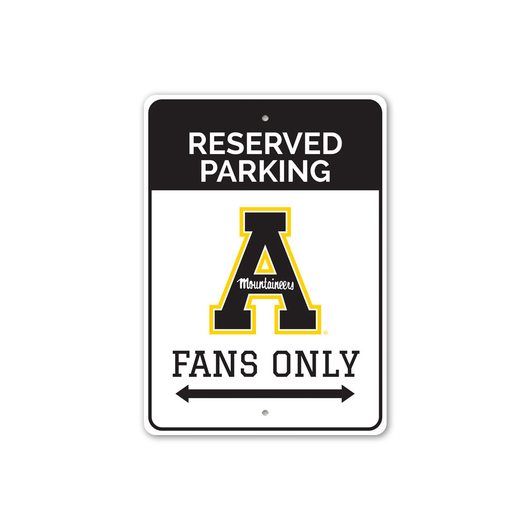 Appalachian Mountaineers Reserved Parking Fans Only Sign