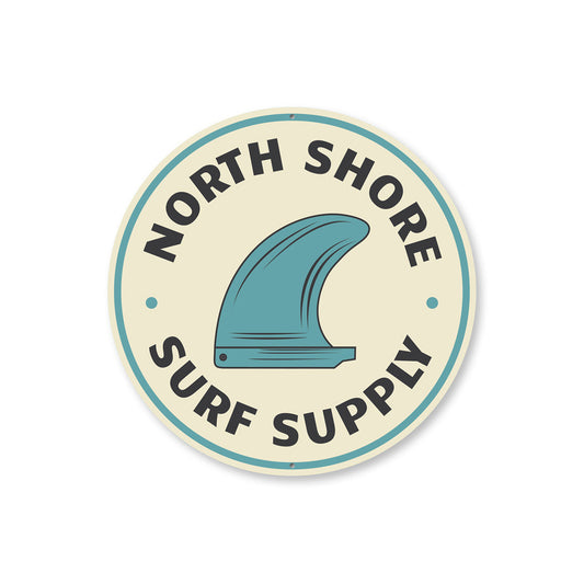North Shore Surf Supply Circular Decor Sign