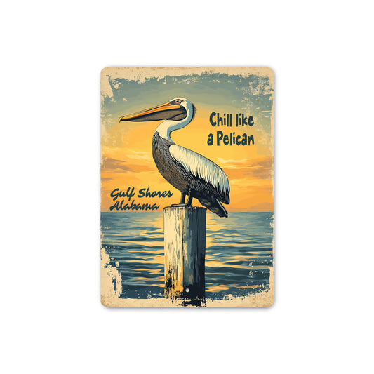 Chill Like A Pelican Gulf Shores Alabama Sign