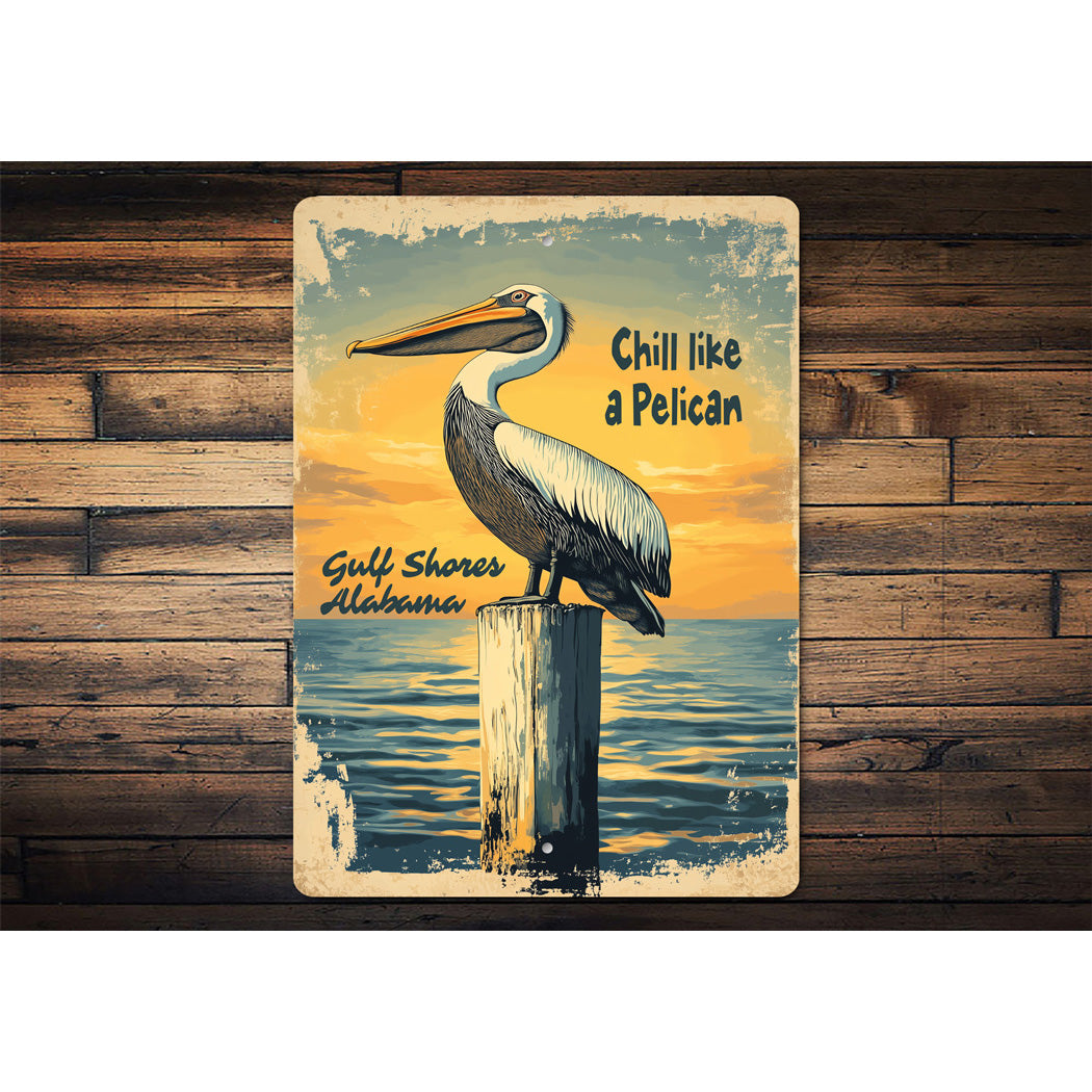 Chill Like A Pelican Gulf Shores Alabama Sign
