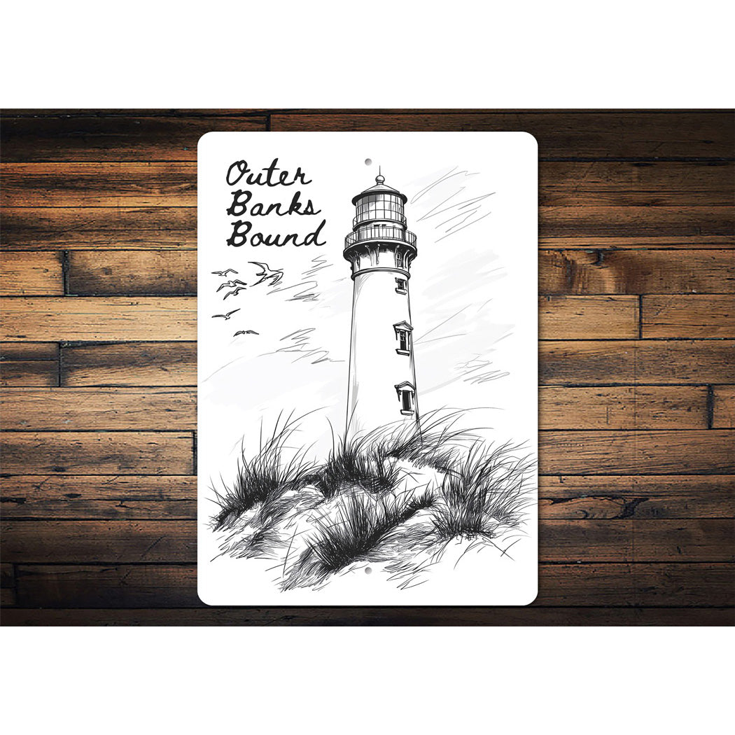 Outer Banks Bound North Carolina Lighthouse Sign