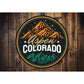 Aspen Colorado Mountains Circular Sign