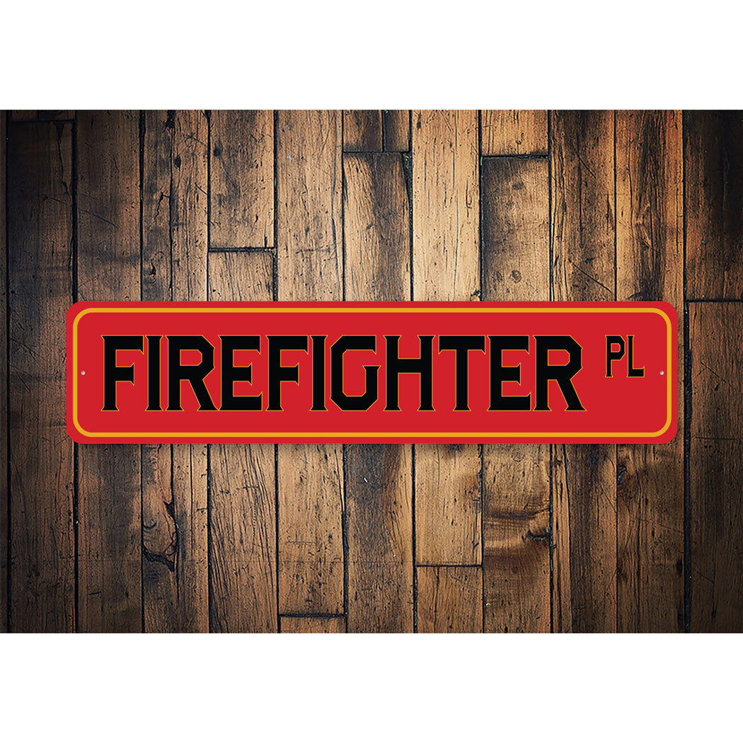 Firefighter PL Street Sign