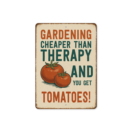 Gardening Cheaper Than Therapy And You Get Tomatoes Sign