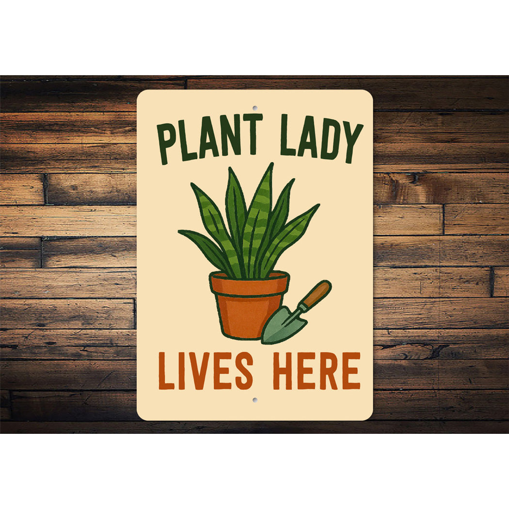 Plant Lady Lives Gardening Sign
