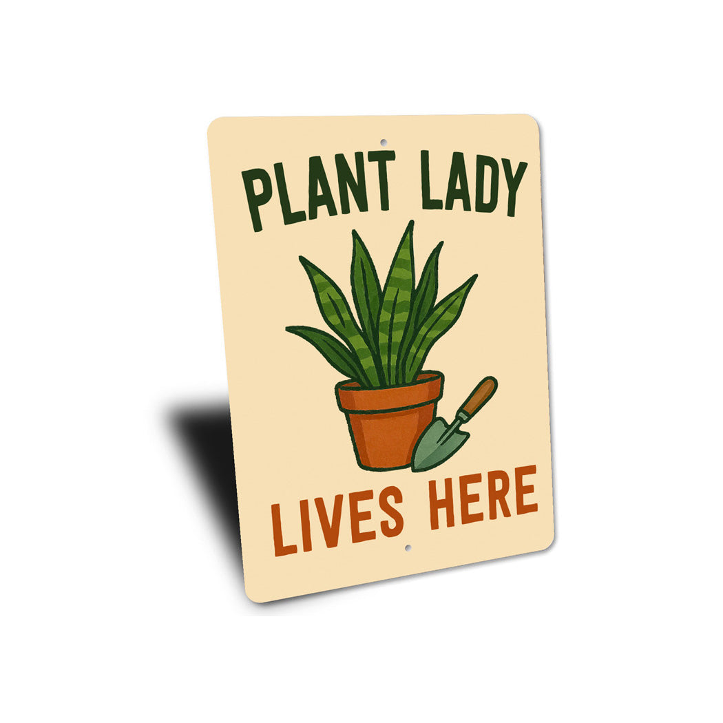 Plant Lady Lives Gardening Sign