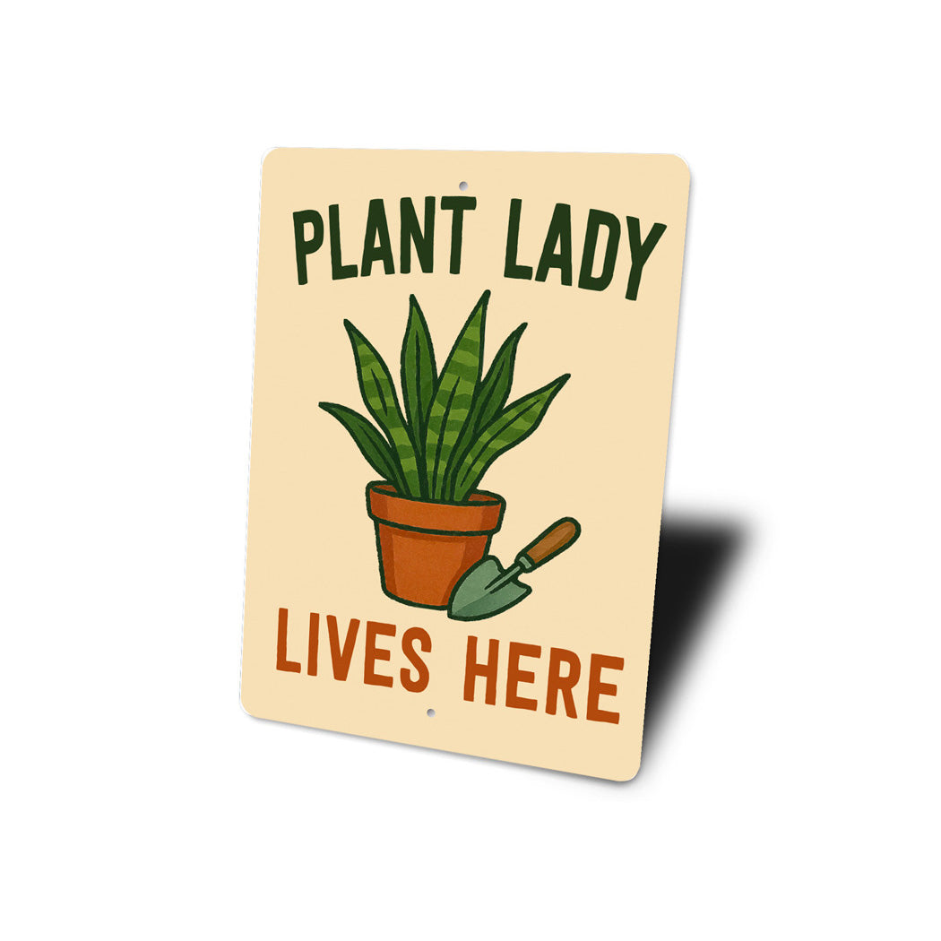 Plant Lady Lives Gardening Sign