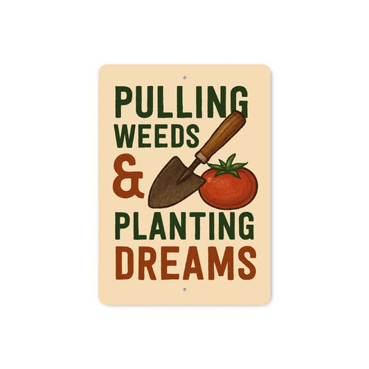 Pulling Weeds And Planting Dreams Garden Sign