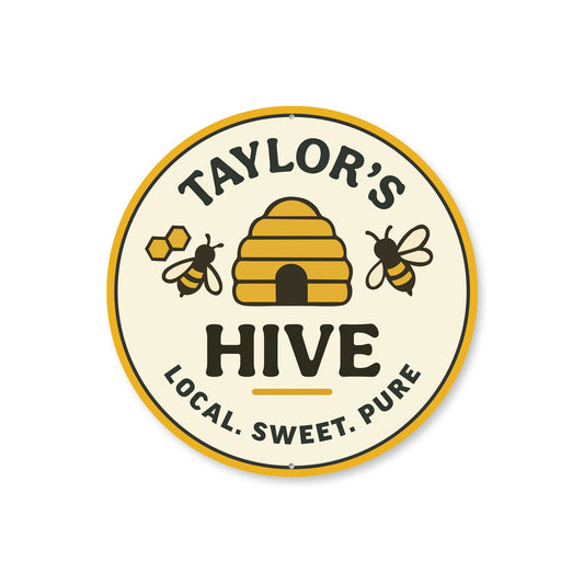 Personalized Hive Local Sweet Pure Honeybee Round Sign