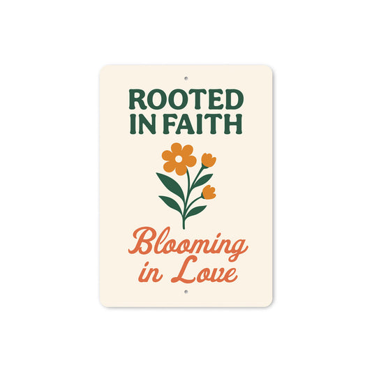 Rooted In Faith Blooming In Love Sign