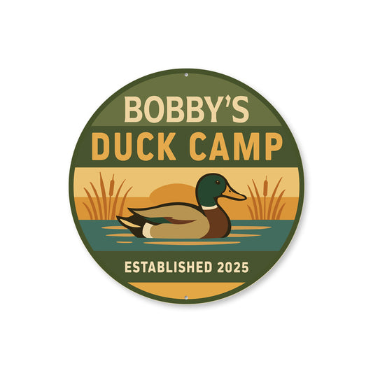 Personalized Duck Camp Established Hunting Sign