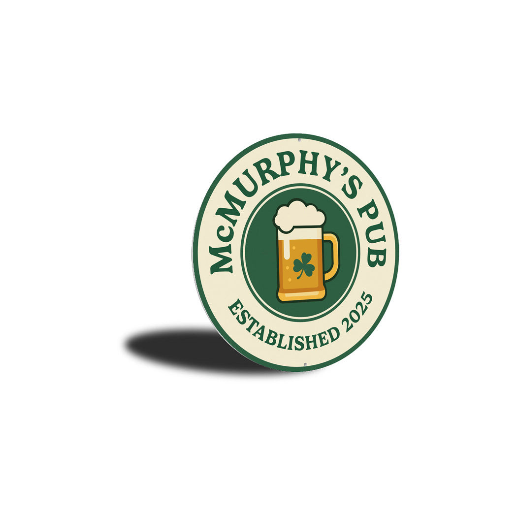 Personalized Pub Established St Patricks Day Sign
