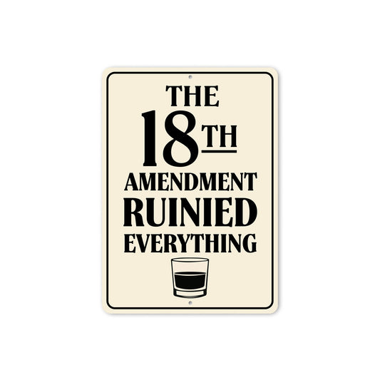 The 18th Amendment Ruined Everything Bar Sign