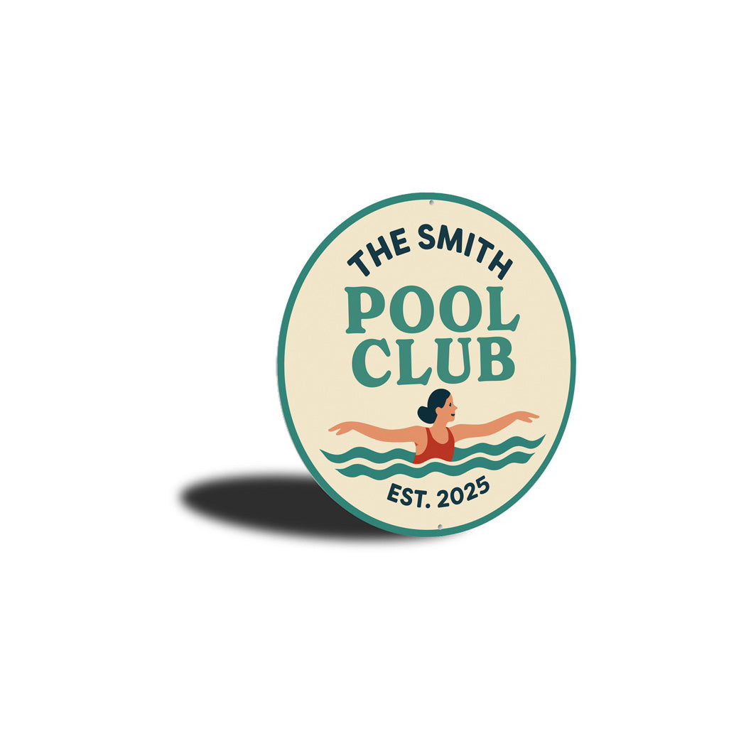 Personalized Pool Club Established Year Sign