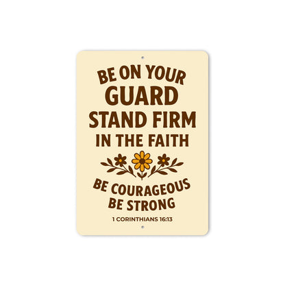 Stand Firm in Faith Aluminum Sign - 1 Cor 16:13
