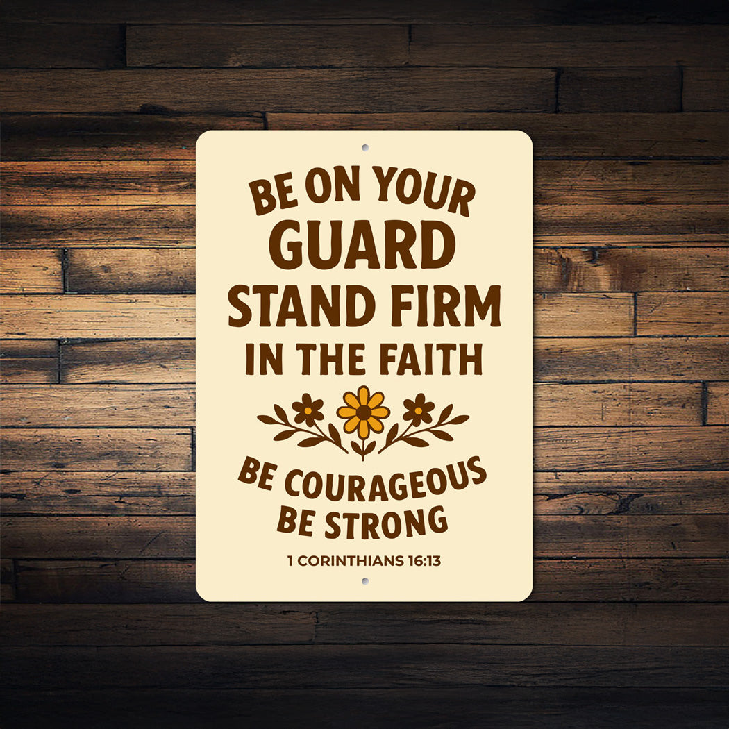 Stand Firm in Faith Aluminum Sign - 1 Cor 16:13