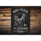 Rise & Cluck Metal Sign - Funny Chicken Farmhouse Decor