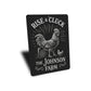 Rise & Cluck Metal Sign - Funny Chicken Farmhouse Decor