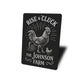Rise & Cluck Metal Sign - Funny Chicken Farmhouse Decor