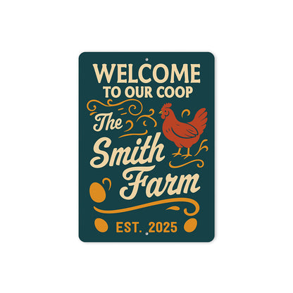 Personalized Farmhouse Coop Sign - Welcome to Our Coop