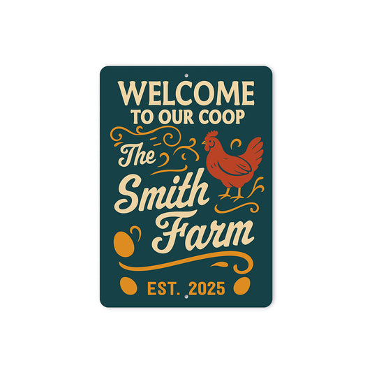 Personalized Farmhouse Coop Sign - Welcome to Our Coop