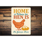 Farmhouse Wall Art - Home Is Where the Hen Is Aluminum