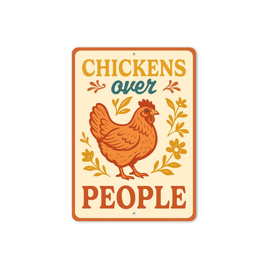 Sarcastic Chicken Coop Sign Chickens Prefer Space Metal Art