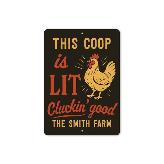 Trendy Poultry Decor This Coop Lit Aluminum Farm Sign