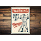 Funny Umpire Warning Sign - Baseball Fan Cave Decor