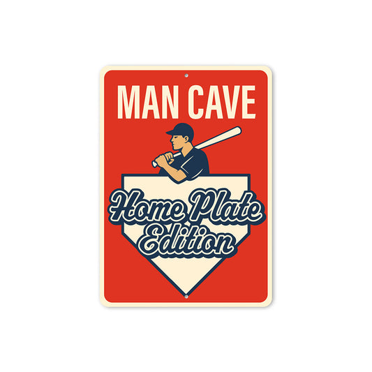 Baseball Lover's Man Cave Sign Home Plate Sign