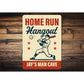 Personalized Sports Den Sign Home Run Hangout Metal