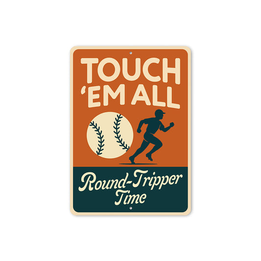 Round-Tripper Time Baseball Aluminum Home Run Sign