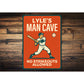 Personalized MAN CAVE No Strikeouts Allowed Aluminum Sign