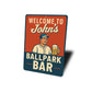 Personalized Ballpark Bar Aluminum Wall Art Sign