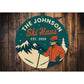 Vintage Personalized Ski Haus Aluminum Sign Est. 2025