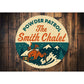 Vintage Powder Patrol Aluminum Sign Personalised Chalet