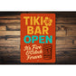 Tiki Bar Open Aluminum Sign It's Five O'Clock Forever