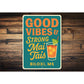 Retro Tiki Bar Sign Good Vibes And Mai Tais Decor