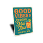 Retro Tiki Bar Sign Good Vibes And Mai Tais Decor