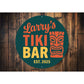 Retro Tiki Bar Metal Sign Personalized Est. 2025 Decor