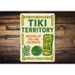 Vintage Tiki Territory Metal Sign Beware Falling Coconuts