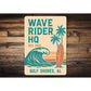 Retro Beach Surf Sign Wave Rider HQ Gulf Shores Decor