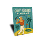 Vintage Gulf Shores Alabama Aluminum Beach Sign