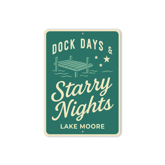Rustic Lake Metal Sign Dock Days Starry Nights Lake Moore