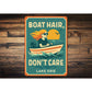 Retro Lake Metal Sign Boat Hair Don't Care Lake Erie Decor