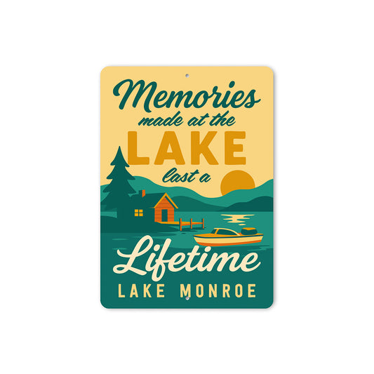 Memories Made at the Lake Aluminum Sign Lake Monroe Decor