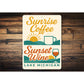 Coffee & Wine Lakeside Sign Lake Michigan Sunrise Sunset