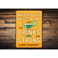 Funny Lake House Sign Weak WiFi Strong Drinks Humor